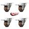 Service Caster 3 Inch High Temp Glass Filled Nylon Top Plate Caster Set with Total Lock Brake SCC-TTL20S314-GFNSHT-4 - alternate 3